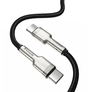 Baseus Cafule Series USB-C samec na USB-C samec nabíjací/dátový kábel s kovovými koncovkami 100 W 2 m, čierny
