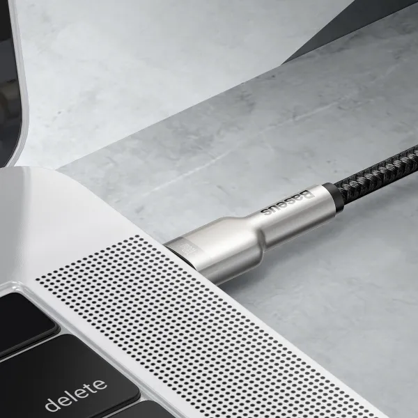 Baseus Cafule Series USB-C samec na USB-C samec nabíjací/dátový kábel s kovovými koncovkami 100 W 2 m, čierny