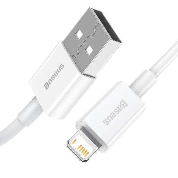 Kábel USB na Lightning Baseus Superior Series, 2,4 A, 2 m (biely) 026223