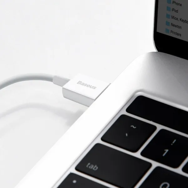 Kábel USB na Lightning Baseus Superior Series, 2,4 A, 2 m (biely) 026223