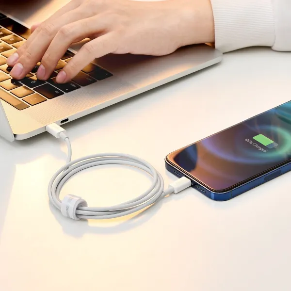 Kábel USB na Lightning Baseus Superior Series, 2,4 A, 2 m (biely) 026223