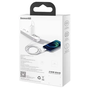 Kábel USB na Lightning Baseus Superior Series, 2,4 A, 2 m (biely) 026223