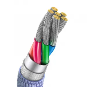 Kábel Baseus Crystal Shine USB na USB-C, 5A, 1,2 m (fialový) 030616