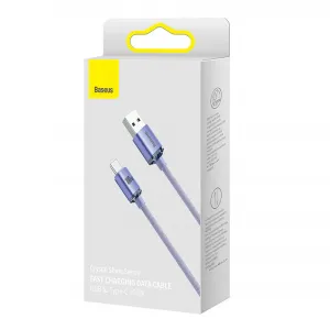 Kábel Baseus Crystal Shine USB na USB-C, 5A, 1,2 m (fialový) 030616