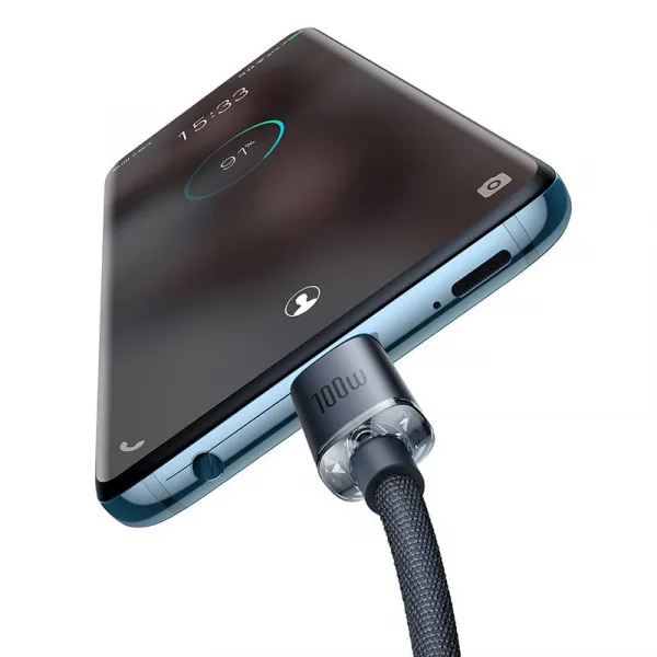 Baseus Crystal Shine Series USB-C / USB-C 100W 2m nabíjací / dátový kábel, čierny