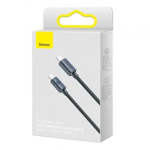 Baseus Crystal Shine Series USB-C / USB-C 100W 2m nabíjací / dátový kábel, čierny