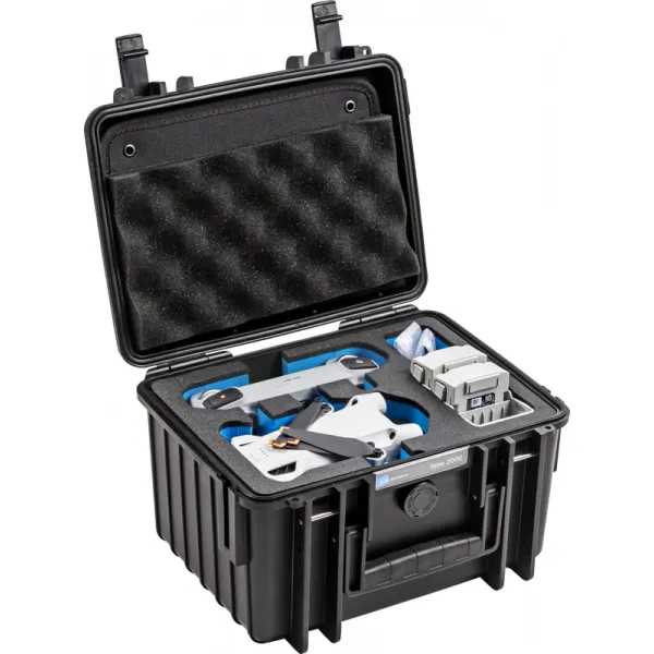 BW Outdoor Cases Type 2000 for DJI Mini3 PRO, DJI RC-N1 or DJI RC, charging-cradle, 4...