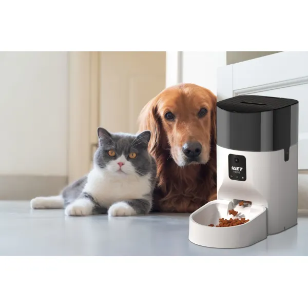 iGET HOME Feeder 9LC - automatické krmítko pre domácich miláčikov na suché kŕmino, kamera