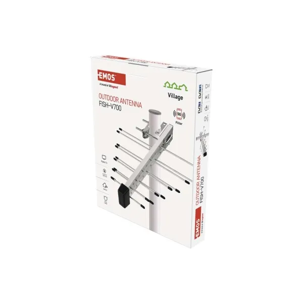 EMOS Anténa univerzálna VILLAGE FISH–V700, DVB-T2, DAB, filter LTE/4G/5G
