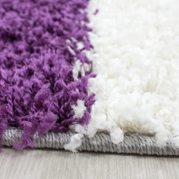 Koberec Shaggy Life fialovo - krémový