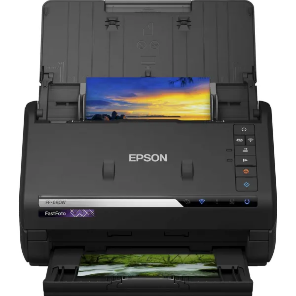 Skener EPSONFastFoto FF-680W, A4, 600x600 dpi, 24 bitov farebnej hĺbky, USB 3.0, Bezdrôtová sieť LAN