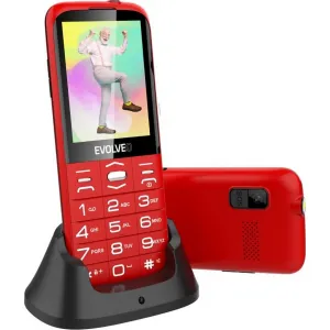 Evolveo EasyPhone XO, mobilný telefón pre seniorov s nabíjacím stojanom, červený EP-630-XOR