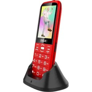 Evolveo EasyPhone XO, mobilný telefón pre seniorov s nabíjacím stojanom, červený EP-630-XOR