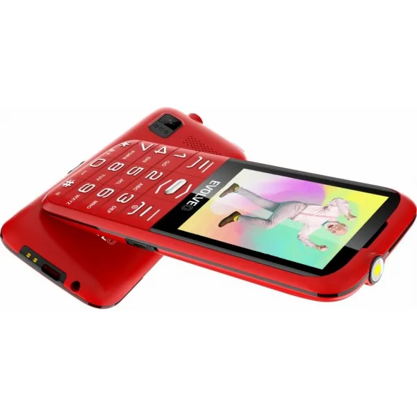 Evolveo EasyPhone XO, mobilný telefón pre seniorov s nabíjacím stojanom, červený EP-630-XOR