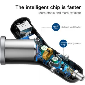 Baseus Car Charger Y-type dual USB + cigarette lighter extended, 3.4A, čierna (CCALL-YX01)