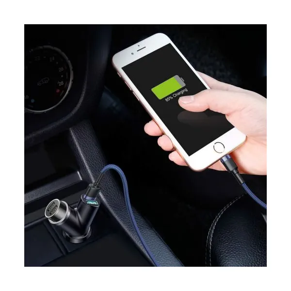 Baseus Car Charger Y-type dual USB + cigarette lighter extended, 3.4A, čierna (CCALL-YX01)