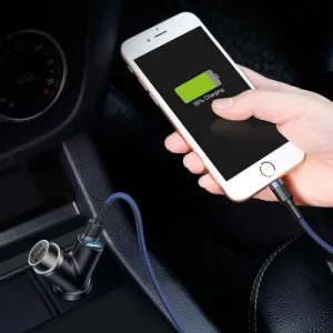 Baseus Car Charger Y-type dual USB + cigarette lighter extended, 3.4A, čierna (CCALL-YX01)