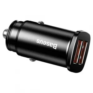 Baseus Square 2xUSB QC3.0 5A 30W nabíjačka do auta (čierna) 018455