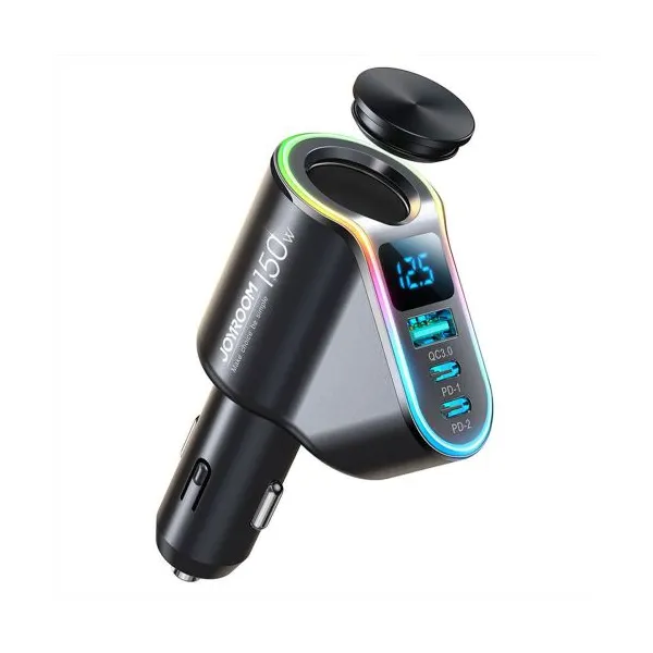Joyroom nabíjačka do auta JR-CL21, 4v1, 1x USB QC3.0, 2x USB-C PD 150W (čierna) 044731