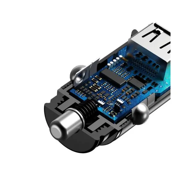 Baseus Square 2xUSB QC3.0 5A 30W nabíjačka do auta (čierna) 018455