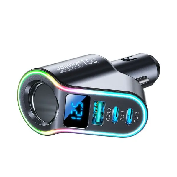 Joyroom nabíjačka do auta JR-CL21, 4v1, 1x USB QC3.0, 2x USB-C PD 150W (čierna) 044731