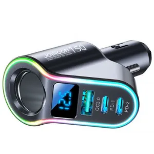 Joyroom nabíjačka do auta JR-CL21, 4v1, 1x USB QC3.0, 2x USB-C PD 150W (čierna) 044731
