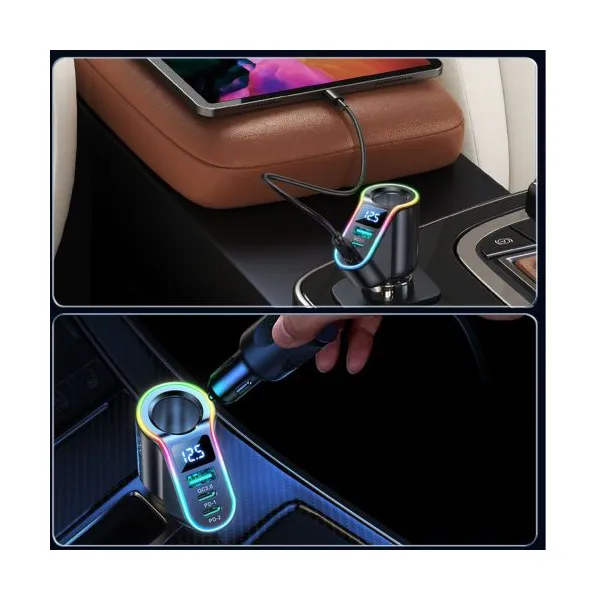 Joyroom nabíjačka do auta JR-CL21, 4v1, 1x USB QC3.0, 2x USB-C PD 150W (čierna) 044731