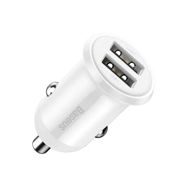 Baseus Grain Pro 2x USB 4,8A nabíjačka do auta (biela) 025367