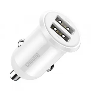 Baseus Grain Pro 2x USB 4,8A nabíjačka do auta (biela) 025367