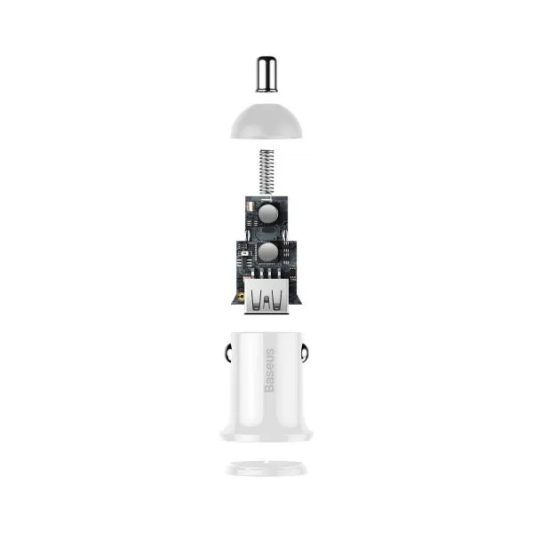 Baseus Grain Pro 2x USB 4,8A nabíjačka do auta (biela) 025367