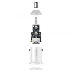 Baseus Grain Pro 2x USB 4,8A nabíjačka do auta (biela) 025367