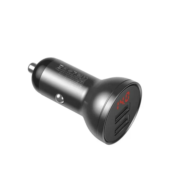 Baseus Adaptér 2xUSB 24W + Kábel 3in1 Micro USB/ Lightning /Type C 1,2 meter, Čierny