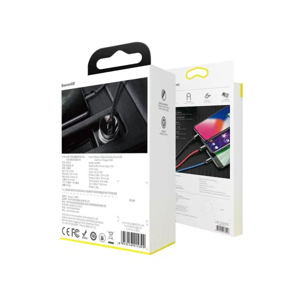 Baseus Adaptér 2xUSB 24W + Kábel 3in1 Micro USB/ Lightning /Type C 1,2 meter, Čierny