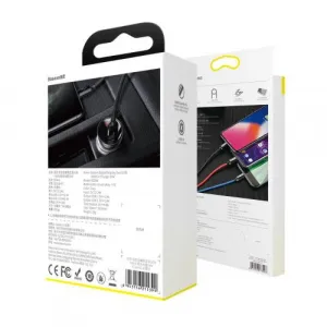 Baseus Adaptér 2xUSB 24W + Kábel 3in1 Micro USB/ Lightning /Type C 1,2 meter, Čierny