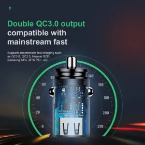 Baseus Circular 2xUSB QC3.0 5A 30W nabíjačka do auta (čierna) 017493