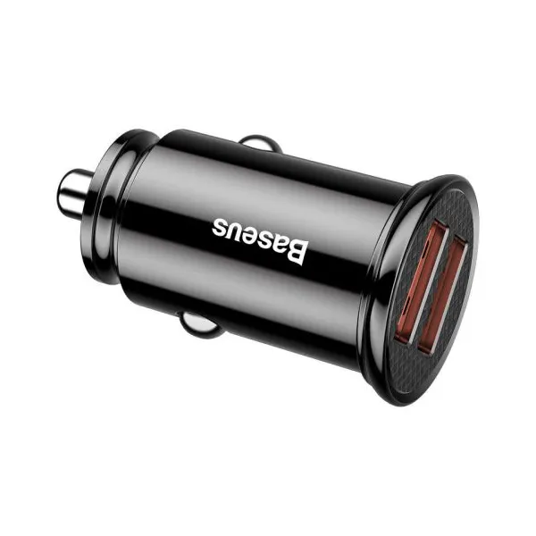 Baseus Circular 2xUSB QC3.0 5A 30W nabíjačka do auta (čierna) 017493