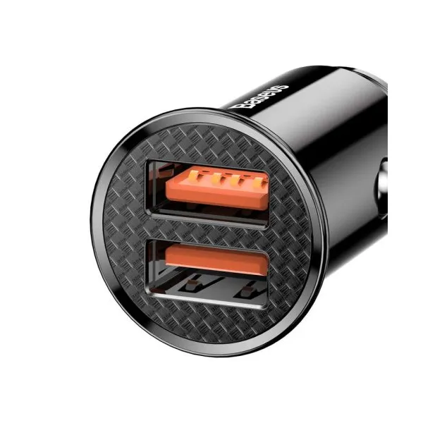 Baseus Circular 2xUSB QC3.0 5A 30W nabíjačka do auta (čierna) 017493