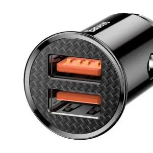 Baseus Circular 2xUSB QC3.0 5A 30W nabíjačka do auta (čierna) 017493