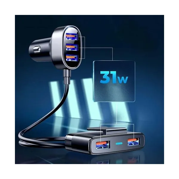 Joyroom JR-CL03 5xUSB nabíjačka do auta (čierna) 044897