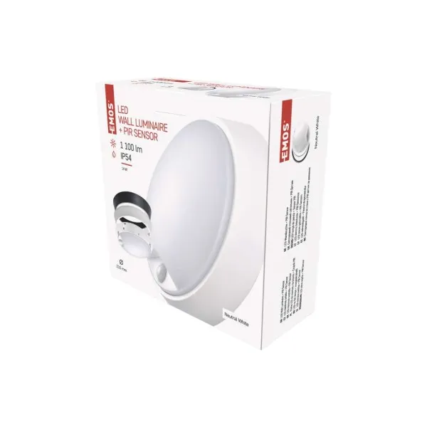 EMOS Lighting LED prisadené svietidlo ZURI s pohyb. senz., kruhové č/b 14W n.b.