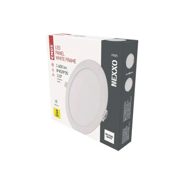 EMOS Lighting LED vstavané svietidlo NEXXO, kruhové, biely, 18W, neutrálna biela