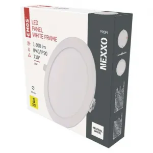 EMOS Lighting LED vstavané svietidlo NEXXO, kruhové, biely, 18W, neutrálna biela