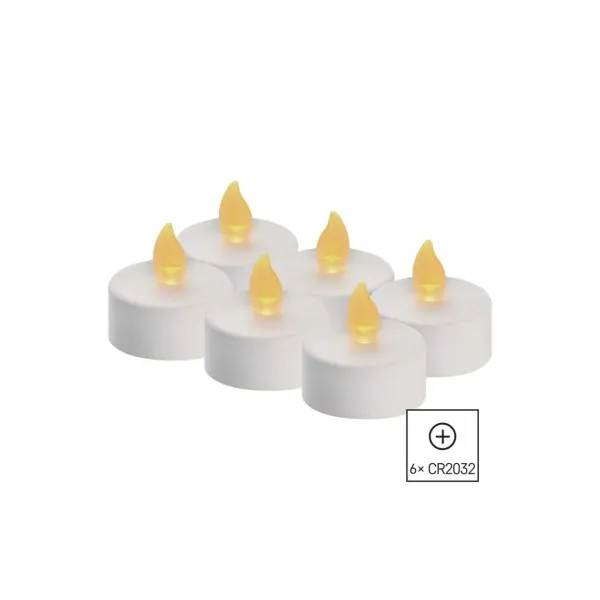 EMOS Lighting LED dekorácia – 6x čajová sviečka biela, 6x CR2032, vnútorná, vintage