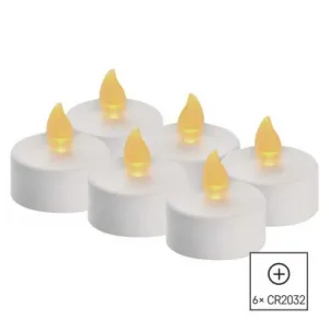 EMOS Lighting LED dekorácia – 6x čajová sviečka biela, 6x CR2032, vnútorná, vintage