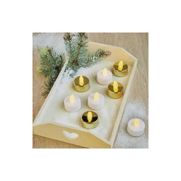 EMOS Lighting LED dekorácia – 6x čajová sviečka biela, 6x CR2032, vnútorná, vintage
