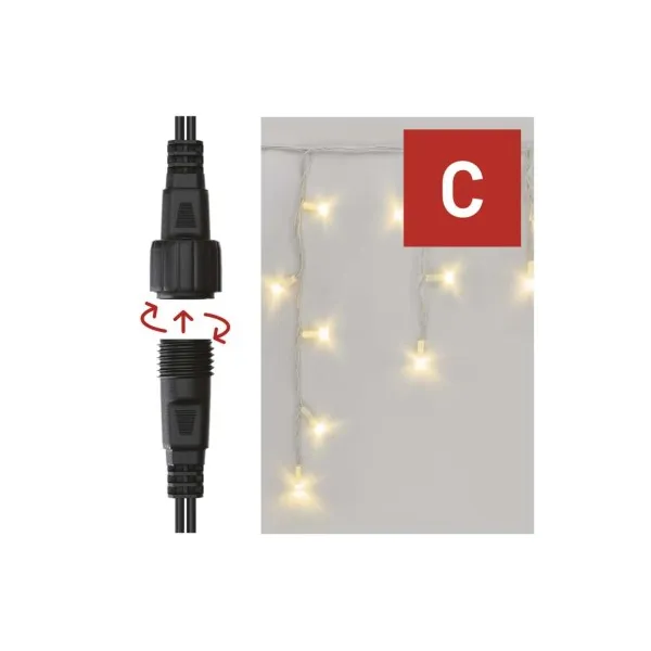 EMOS Lighting Profi LED spojovacia reťaz biela – cencúle, 3 m, vonkajšia, teplá biela