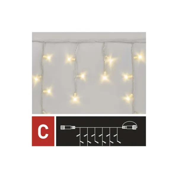 EMOS Lighting Profi LED spojovacia reťaz biela – cencúle, 3 m, vonkajšia, teplá biela