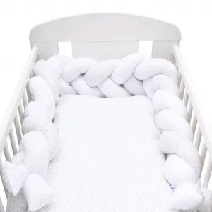 Ochranný mantinel do postieľky vrkoč New Baby Minka a Bodky sivý