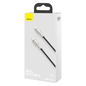 Baseus Cafule Series USB-C samec na USB-C samec nabíjací/dátový kábel s kovovými koncovkami 100 W 2 m, čierny