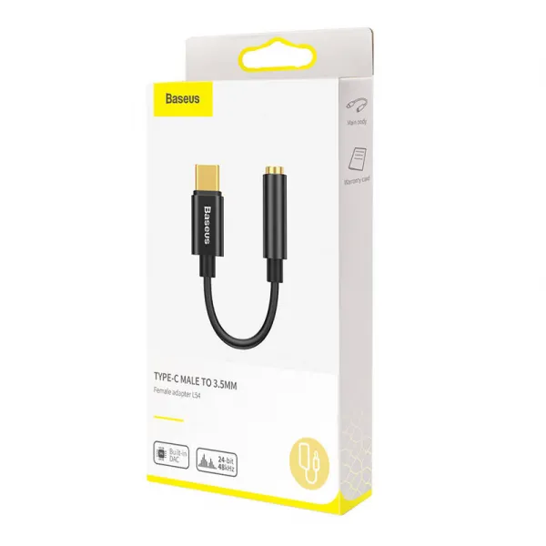 Baseus L54 USB-C + 3,5 mm mini jack audio adaptér (čierny) 020121